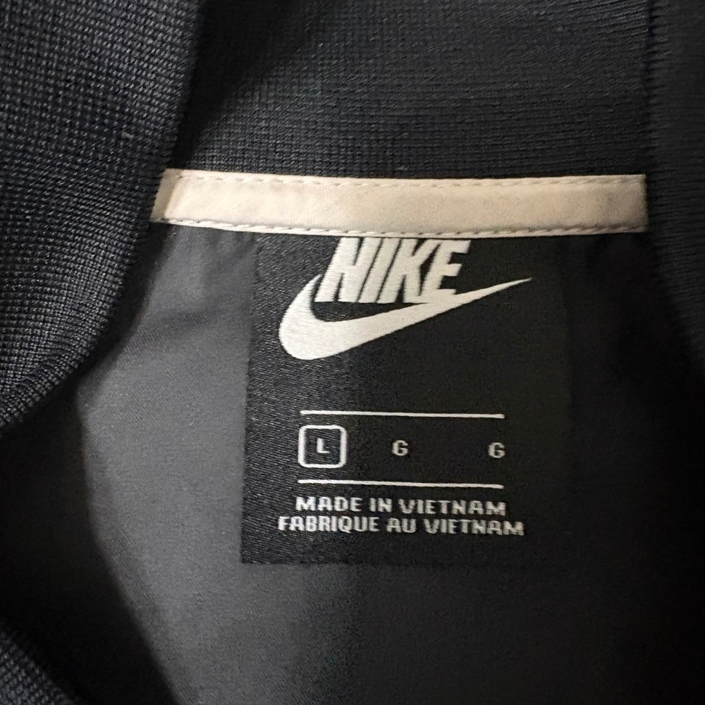 Kids Nike Black Bomber Jacket Lightweight Snap Front Logo Size L G‎ - Picture 2 of 4